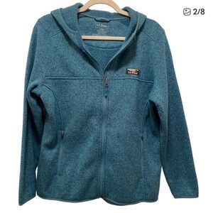 LL Bean Full Zip Hoodie Fleece Knit Jacket